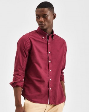 Camicie Ben Sherman Beatnik Oxford Garment Dye Bordeaux | 237801-ZSX