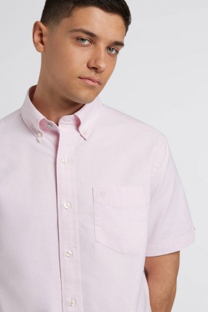 Camicie Ben Sherman Short Sleeve Brighton Oxford Organic Rosa | 918570-VSK