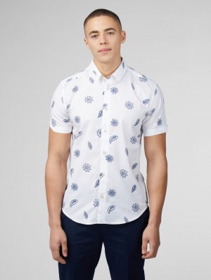 Camicie Ben Sherman Signature Floral Bianche | 421850-ZGS