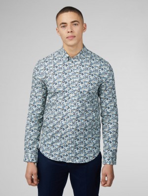 Camicie Ben Sherman Signature Multicolor Floral Blu | 925817-DBP