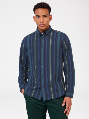 Camicie Ben Sherman Signature Striped Oxford Verdi | 395704-CXK