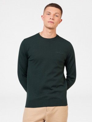 Maglieria Ben Sherman Signature Merino Crewneck Verdi Scuro | 529074-PNK