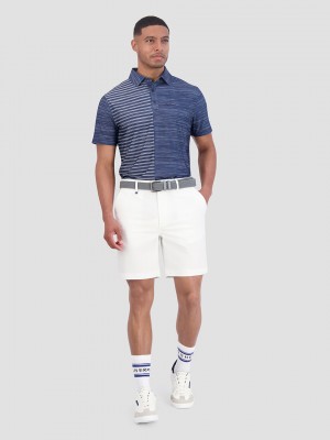 Magliette Polo Ben Sherman Melange Stripes Color Block Tech Jersey Sports Fit Blu Marino | 825149-HMX