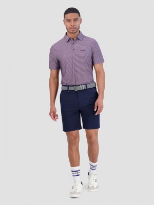 Magliette Polo Ben Sherman Mini Stripes Tech Jersey Sports Fit Viola | 708192-HCD