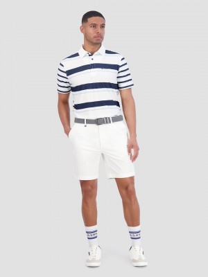 Magliette Polo Ben Sherman Mixed Mod Stripes Tech Jersey Sports Fit Blu | 384652-ZVY