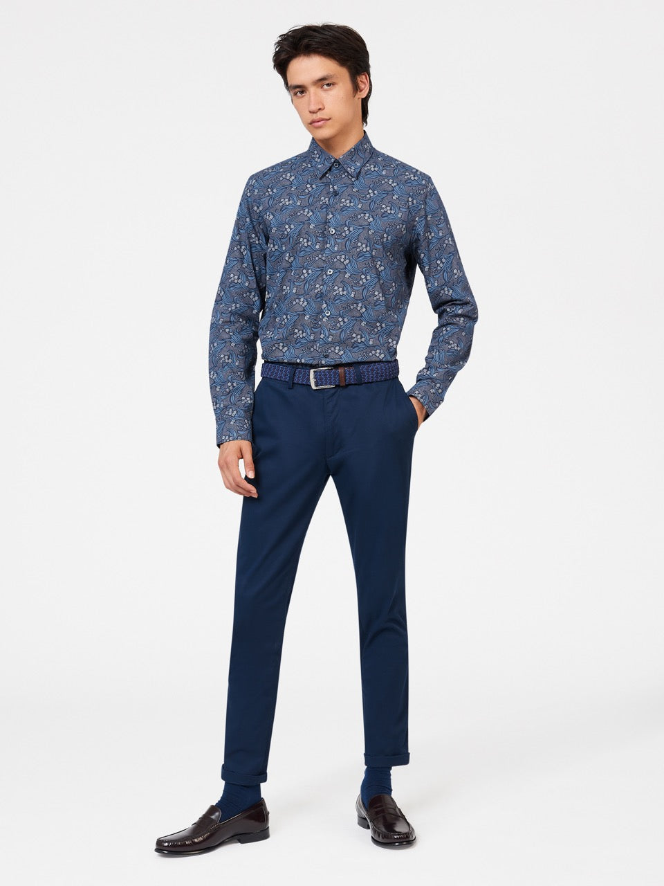 Camicie Ben Sherman Art Nouveau Floral Blu Marino | 714806-AJE