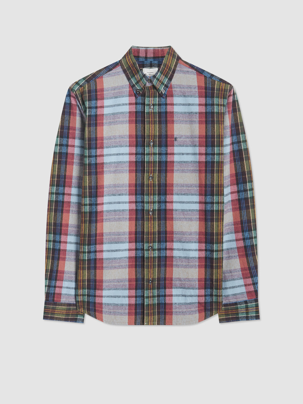 Camicie Ben Sherman Brushed Multicolour Check Oxford Blu | 269347-IXK