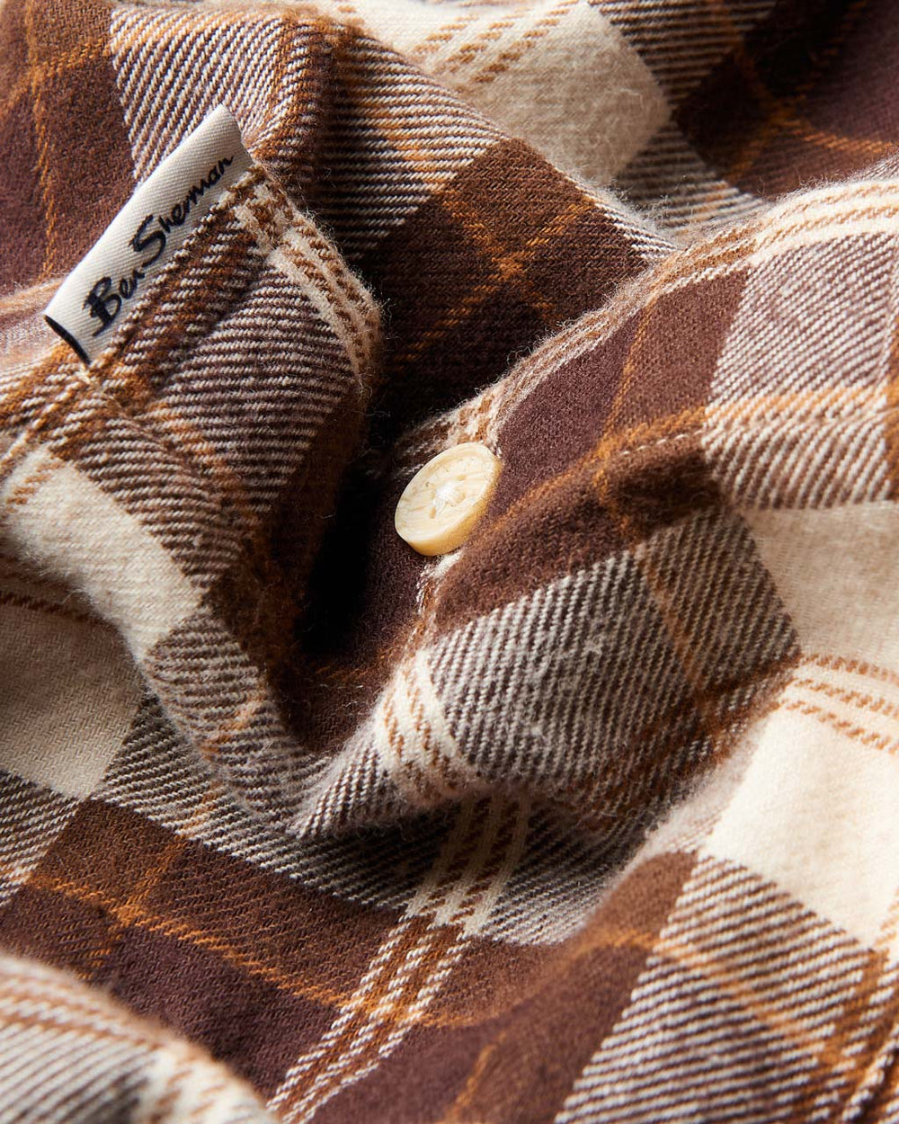 Camicie Ben Sherman Brushed Plain Check Cioccolato | 261840-TLK