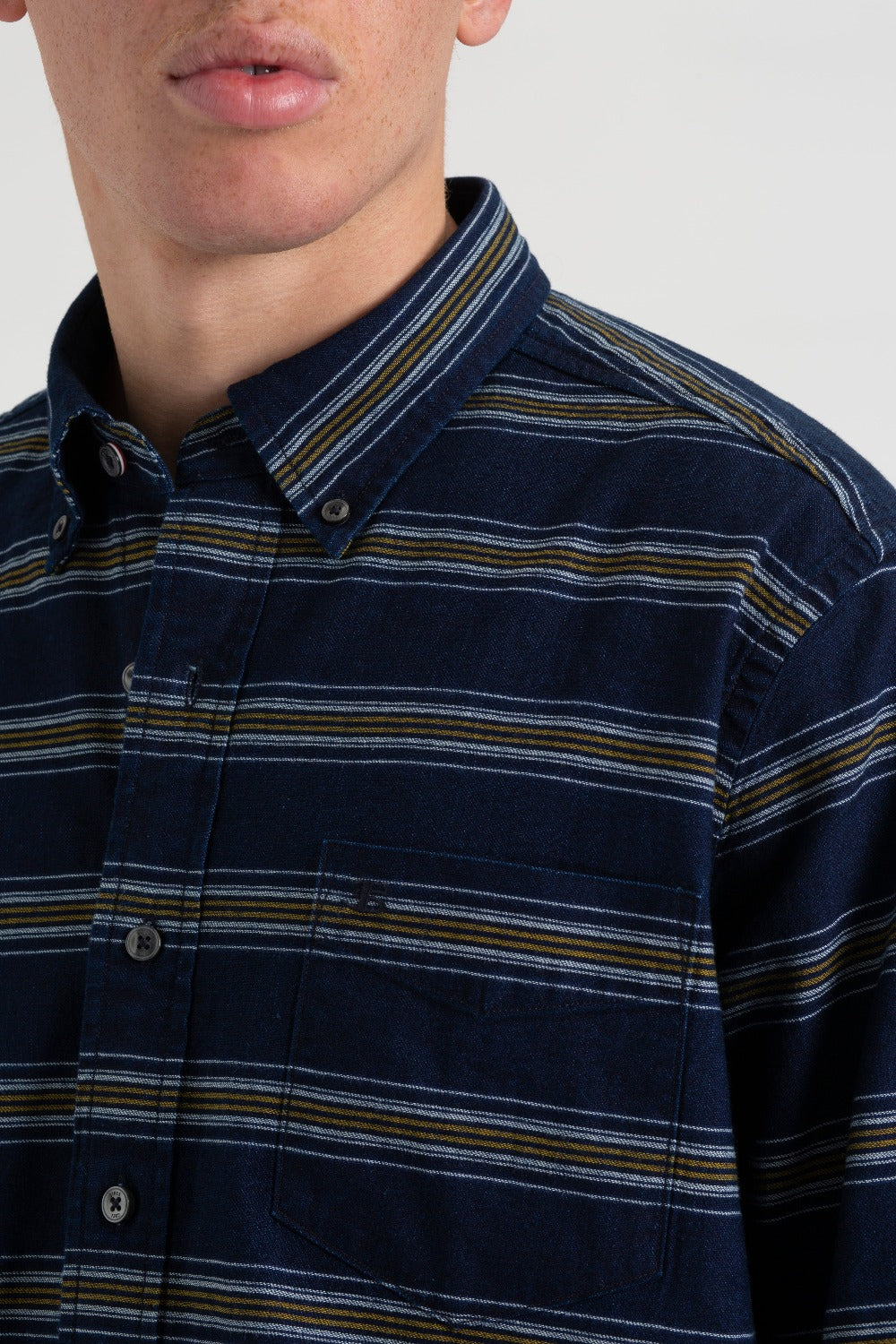 Camicie Ben Sherman Dalston Blues Long Sleeve Indigo Stripe Indaco | 384605-KYV