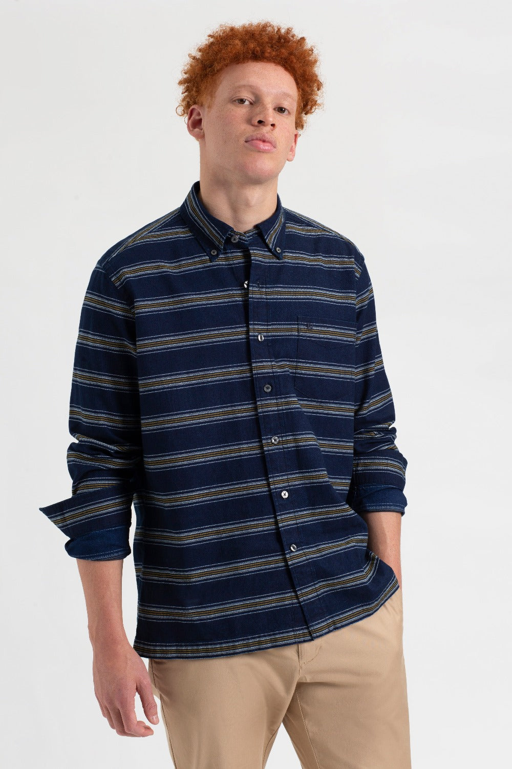 Camicie Ben Sherman Dalston Blues Long Sleeve Indigo Stripe Indaco | 384605-KYV