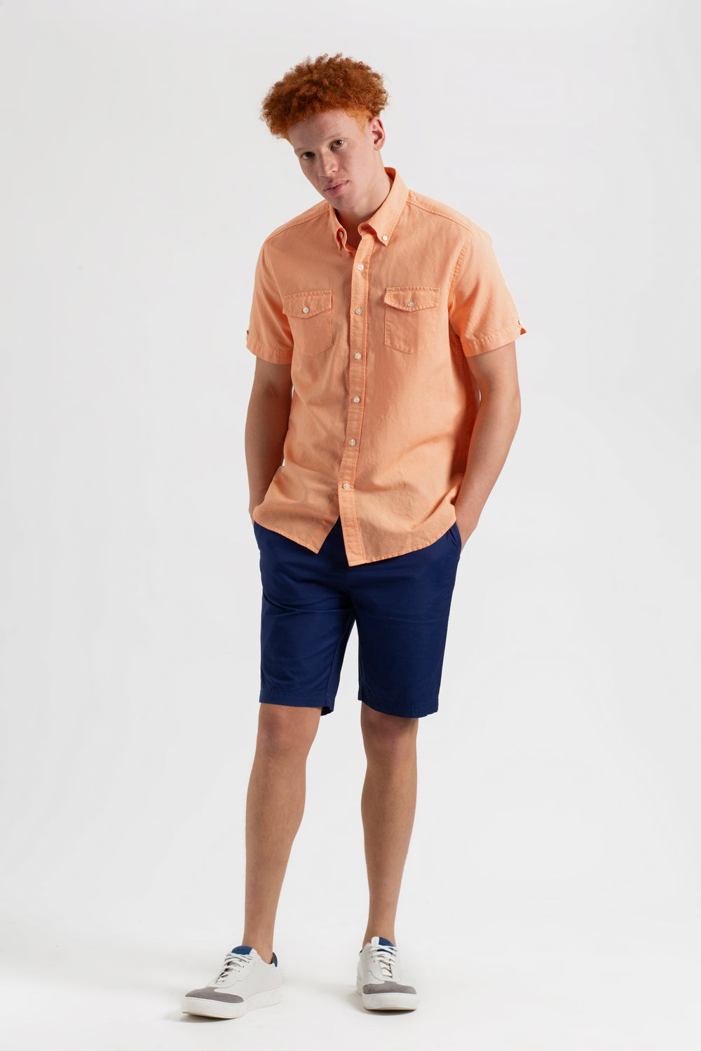 Camicie Ben Sherman Garment Dye Linen Arancioni | 510738-TBA