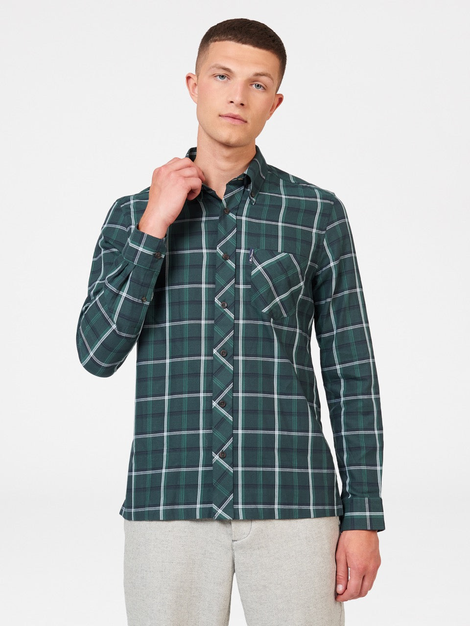 Camicie Ben Sherman Grid Check Verdi | 492360-GBO