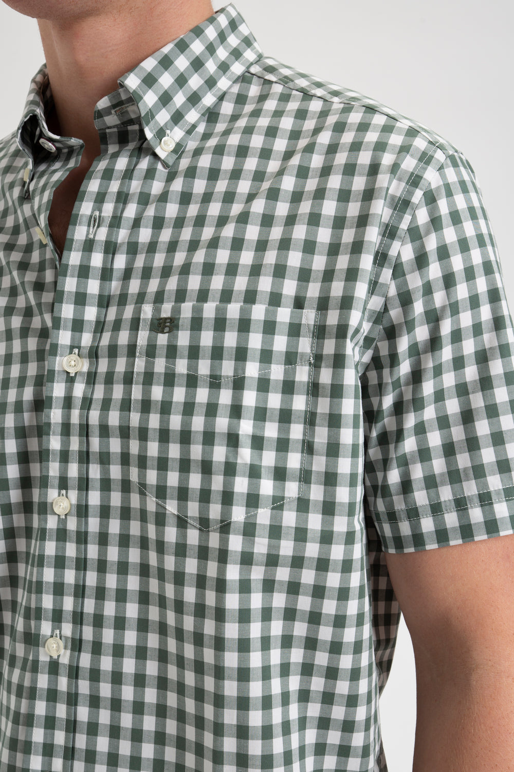 Camicie Ben Sherman House Poplin Gingham Verde Oliva | 298176-ZBI