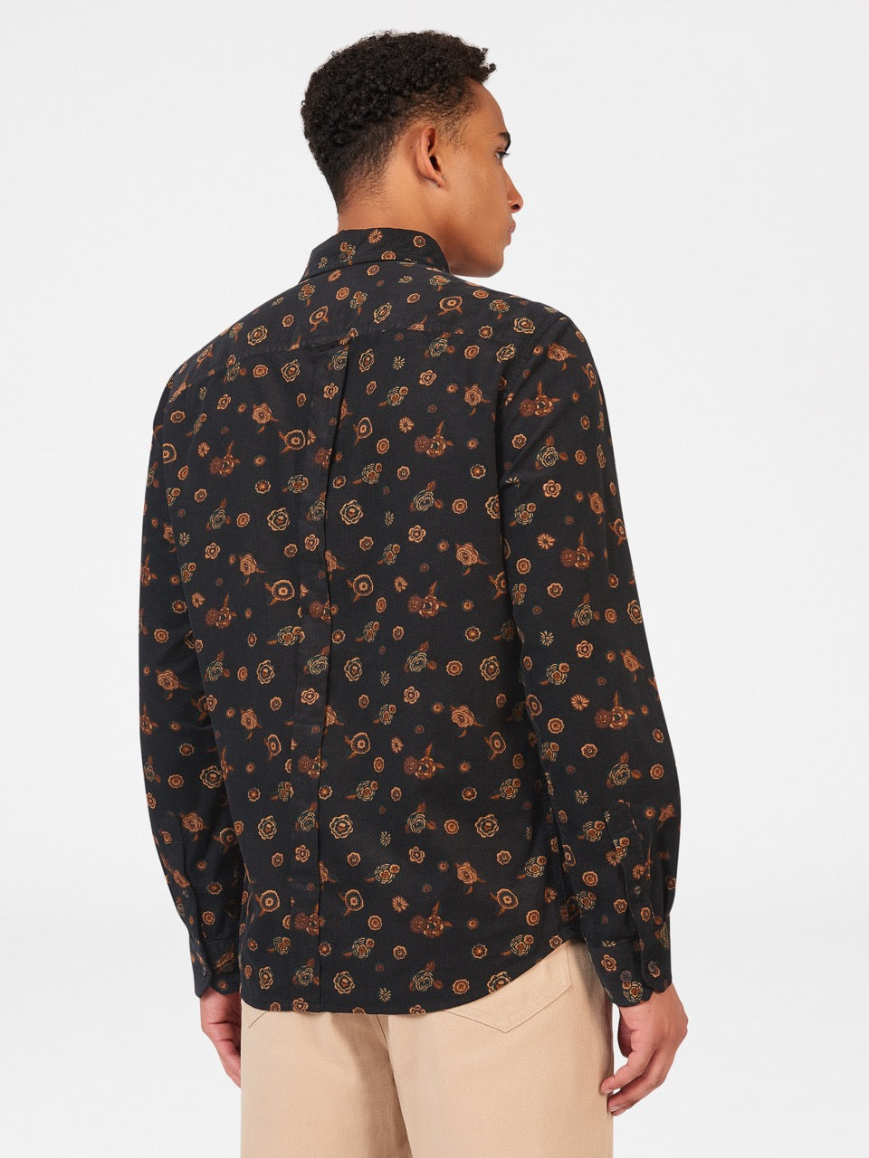 Camicie Ben Sherman Retro Floral Print Corduroy Nere | 745862-BUK