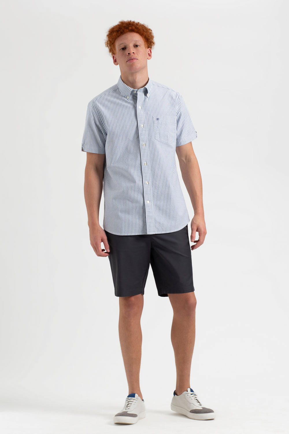 Camicie Ben Sherman Short Sleeve Brighton Oxford Organic Bengal Stripe Indaco Strisce | 237185-KRT