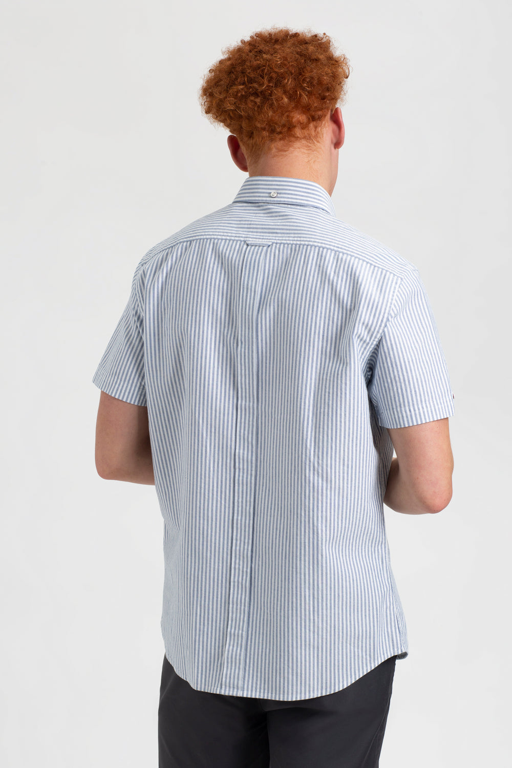 Camicie Ben Sherman Short Sleeve Brighton Oxford Organic Bengal Stripe Indaco Strisce | 237185-KRT