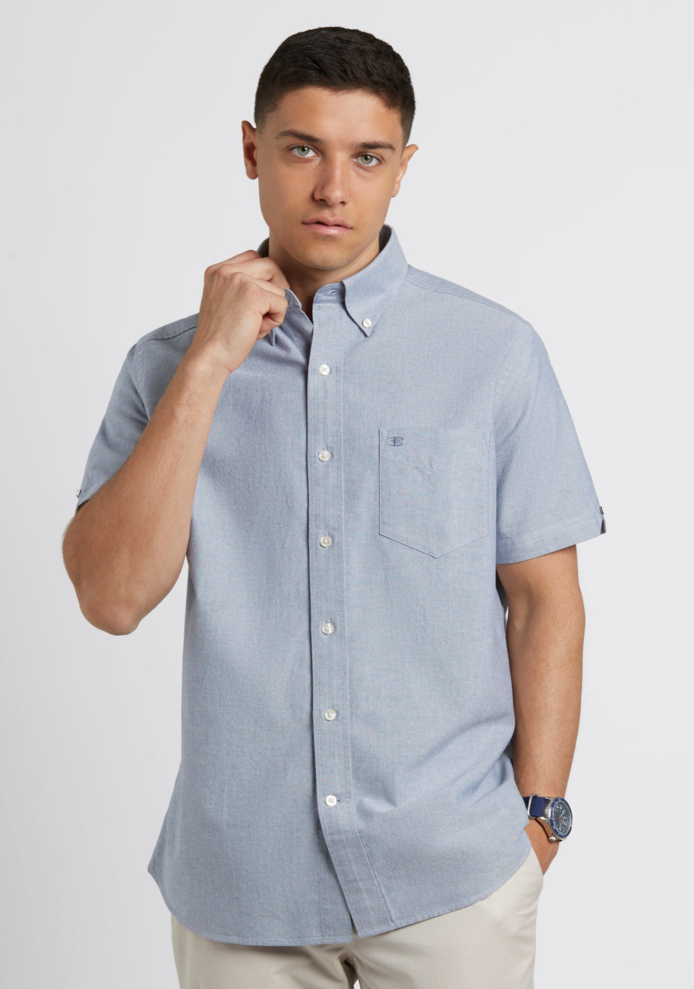 Camicie Ben Sherman Short Sleeve Brighton Oxford Organic Blu Marino | 193687-UPY