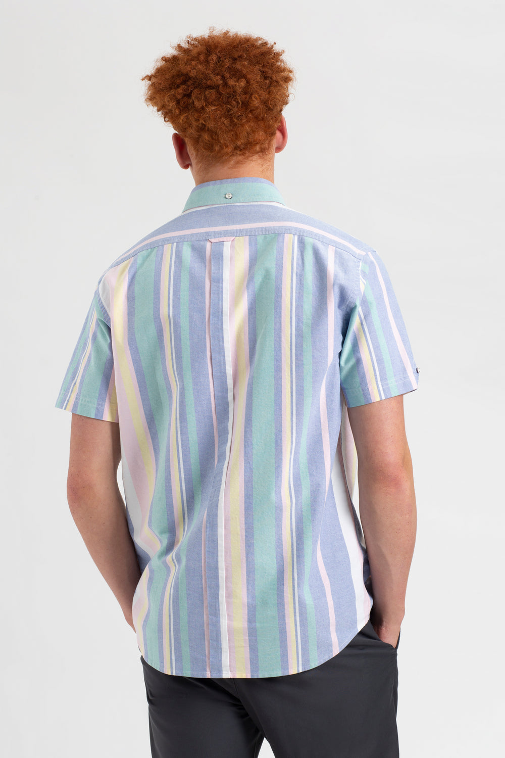 Camicie Ben Sherman Short Sleeve Brighton Oxford Organic Stripe Colorate Strisce | 739182-IGH