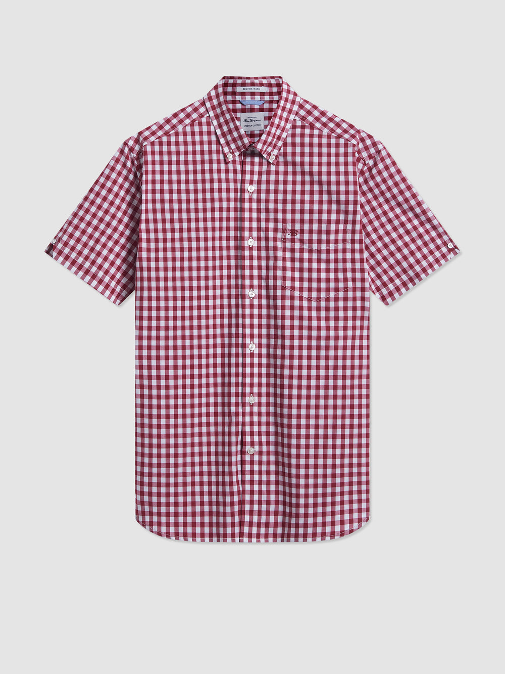 Camicie Ben Sherman Short Sleeve House Poplin Gingham Bordeaux | 597106-JPZ