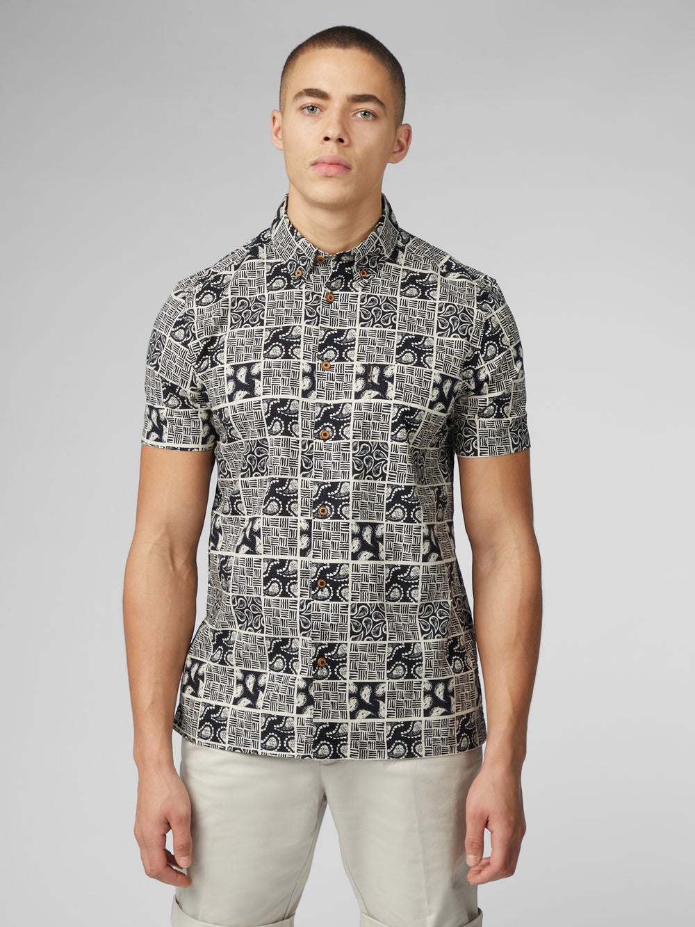 Camicie Ben Sherman Signature Checkerboard Paisley Print Nere | 960278-RLM