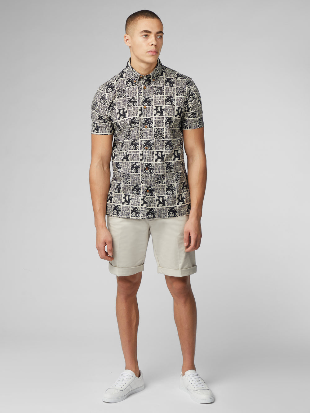 Camicie Ben Sherman Signature Checkerboard Paisley Print Nere | 960278-RLM