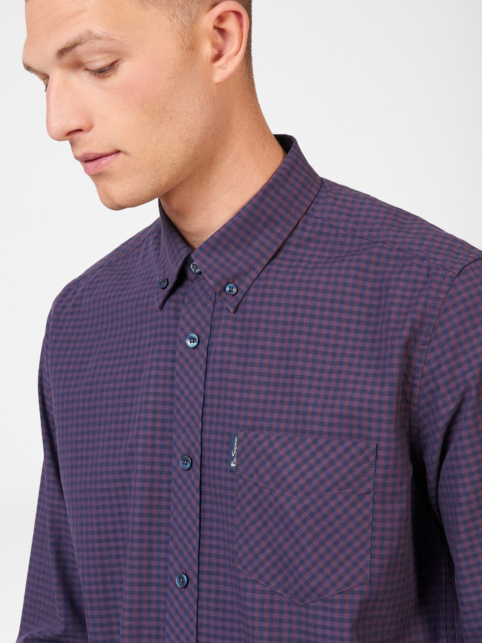 Camicie Ben Sherman Signature Gingham Long-Sleeve Viola | 394610-EPY