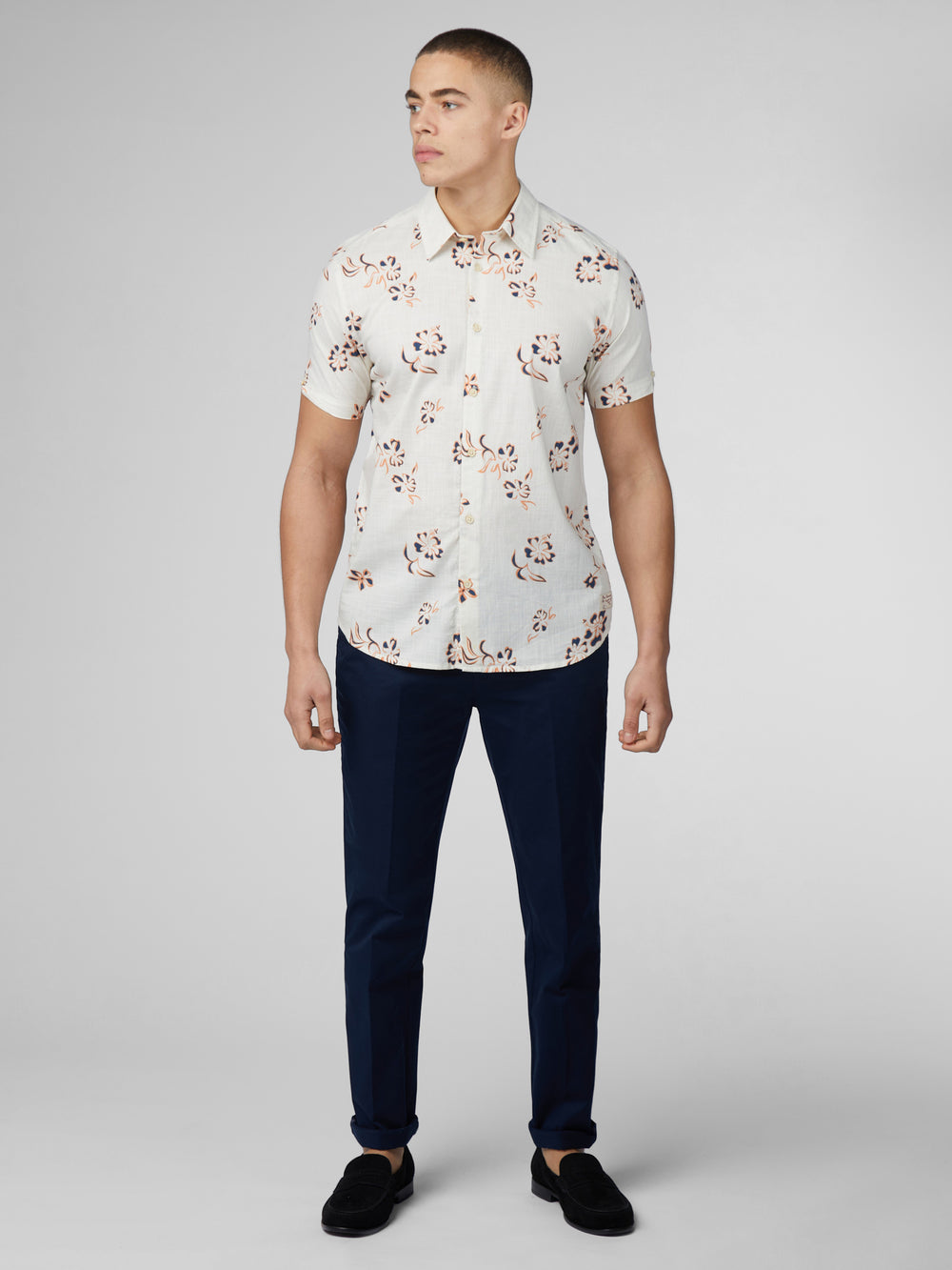 Camicie Ben Sherman Signature Linear Floral Bianche | 024389-NFG