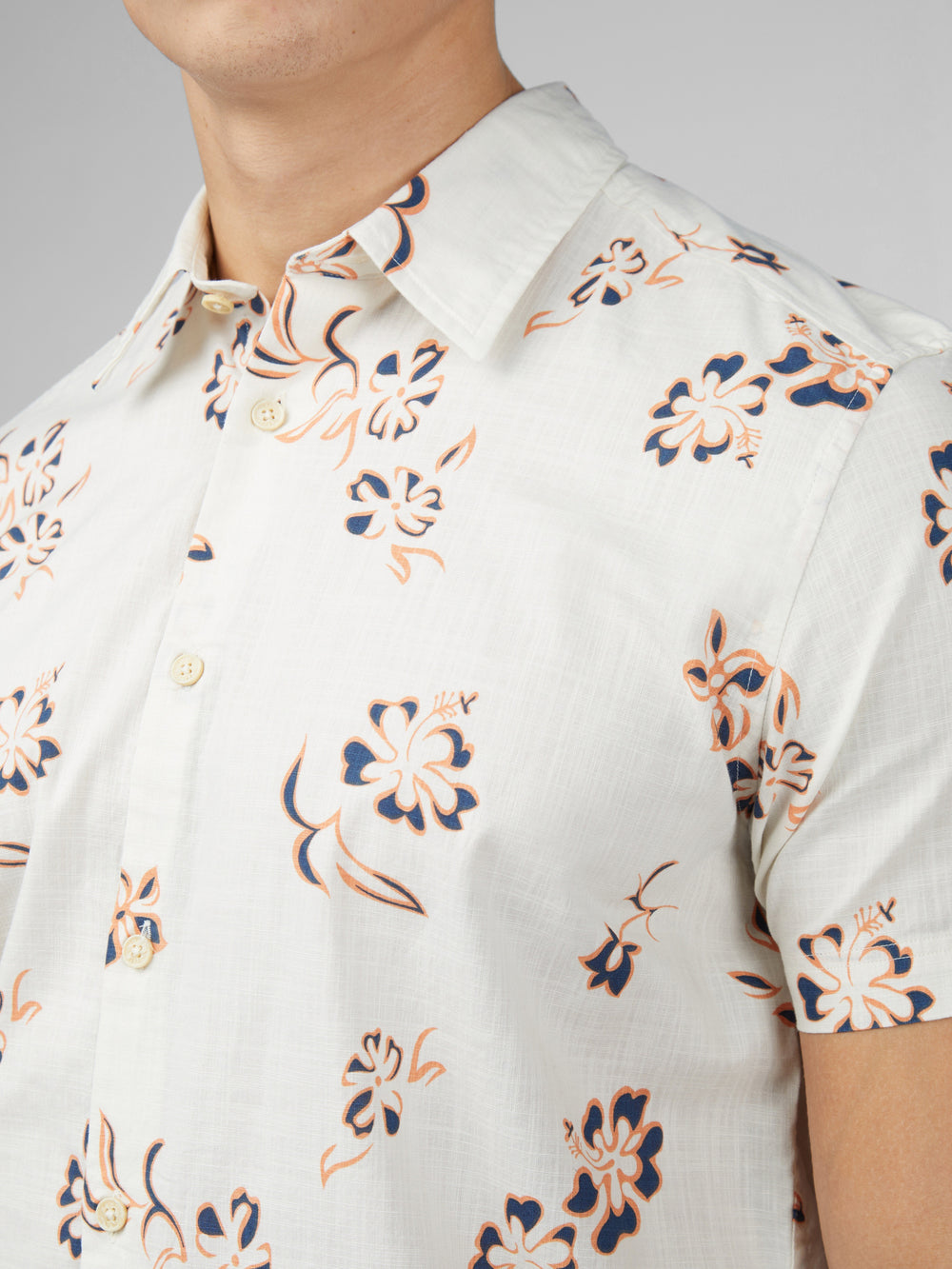 Camicie Ben Sherman Signature Linear Floral Bianche | 024389-NFG