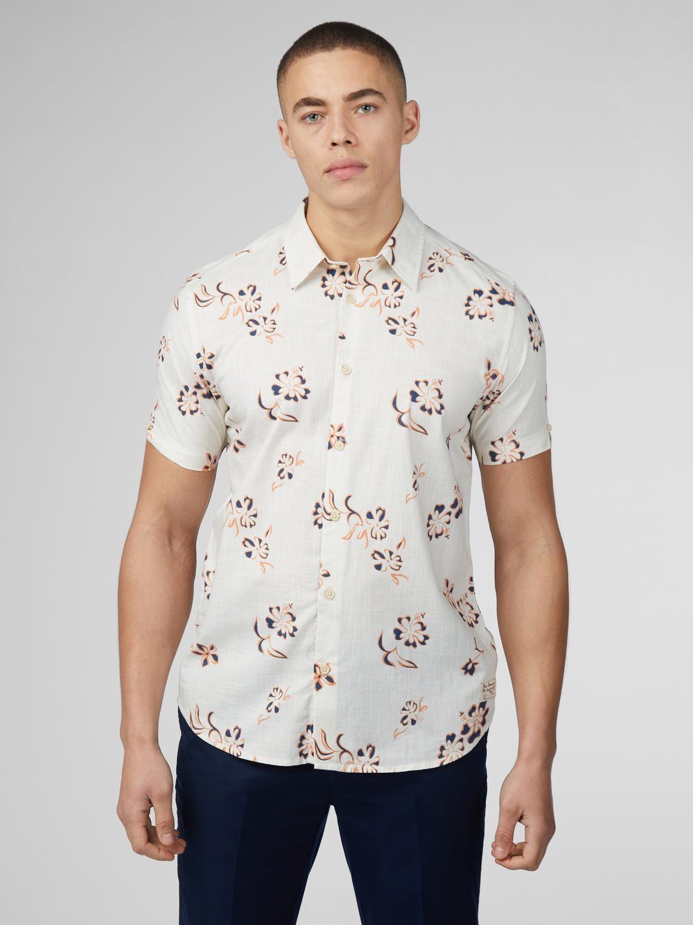 Camicie Ben Sherman Signature Linear Floral Bianche | 024389-NFG