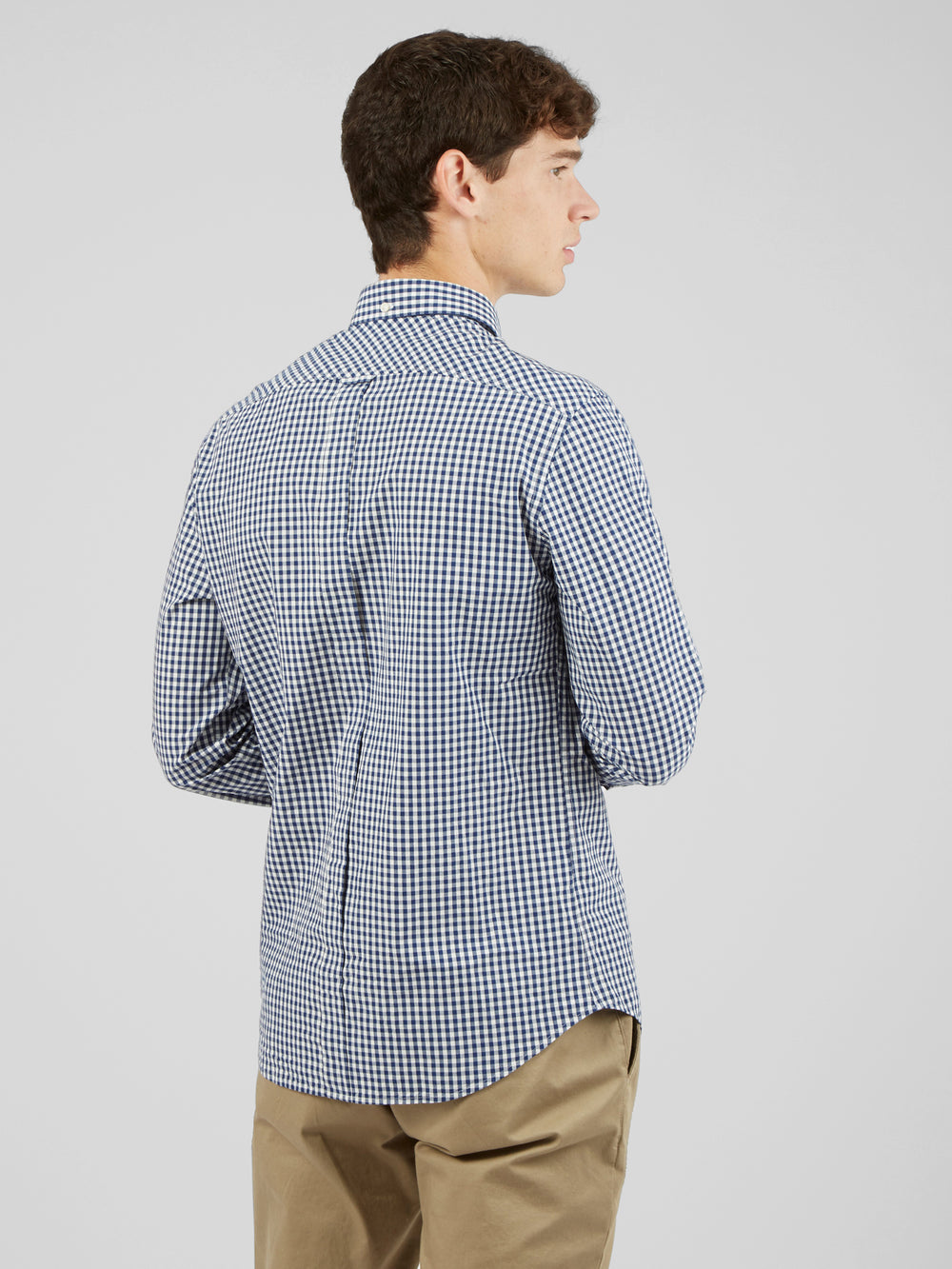 Camicie Ben Sherman Signature Long-Sleeve Gingham Blu Scuro | 290653-SDW