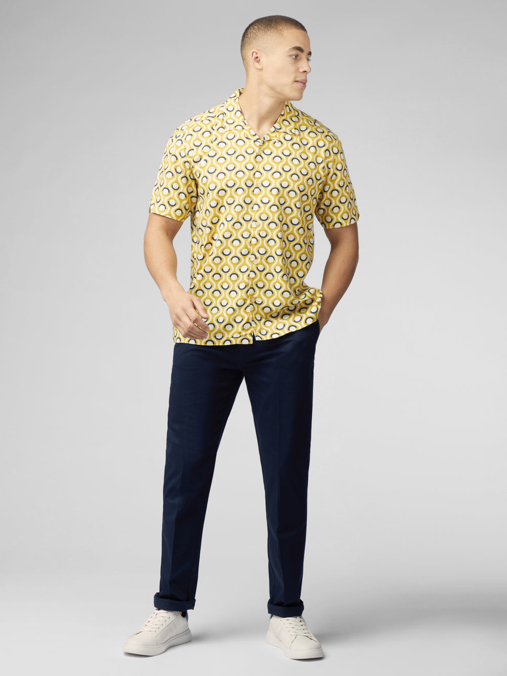 Camicie Ben Sherman Signature Retro Geo Gialle | 314208-NYC