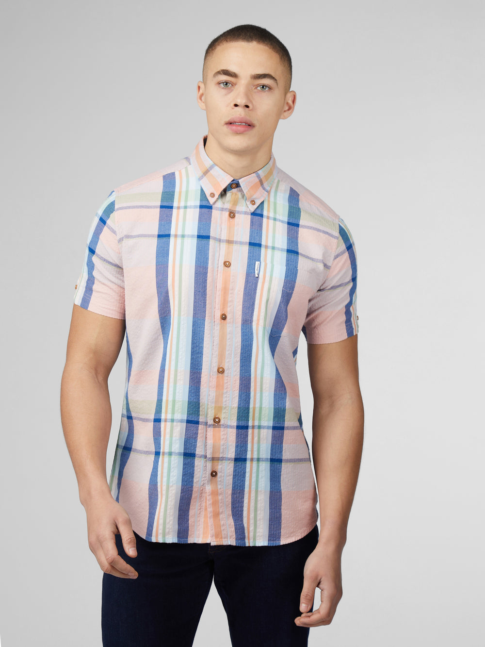 Camicie Ben Sherman Signature Seersucker Check Rosa | 354170-ENX