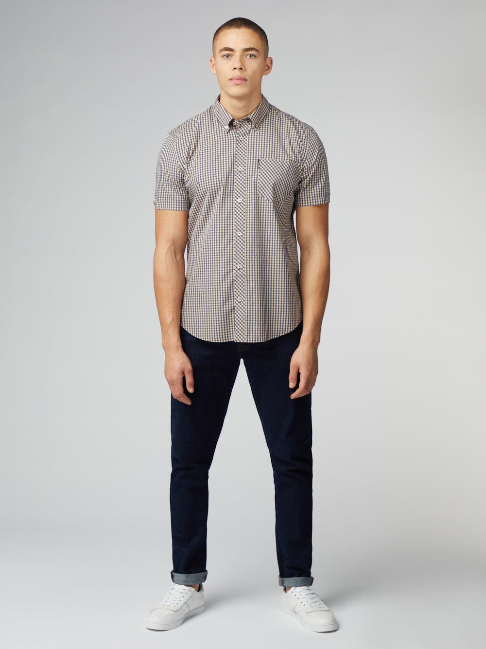 Camicie Ben Sherman Signature Short Sleeve Gingham Rame Arancioni | 890157-GFT