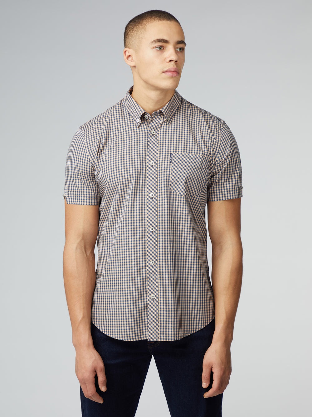 Camicie Ben Sherman Signature Short Sleeve Gingham Rame Arancioni | 890157-GFT