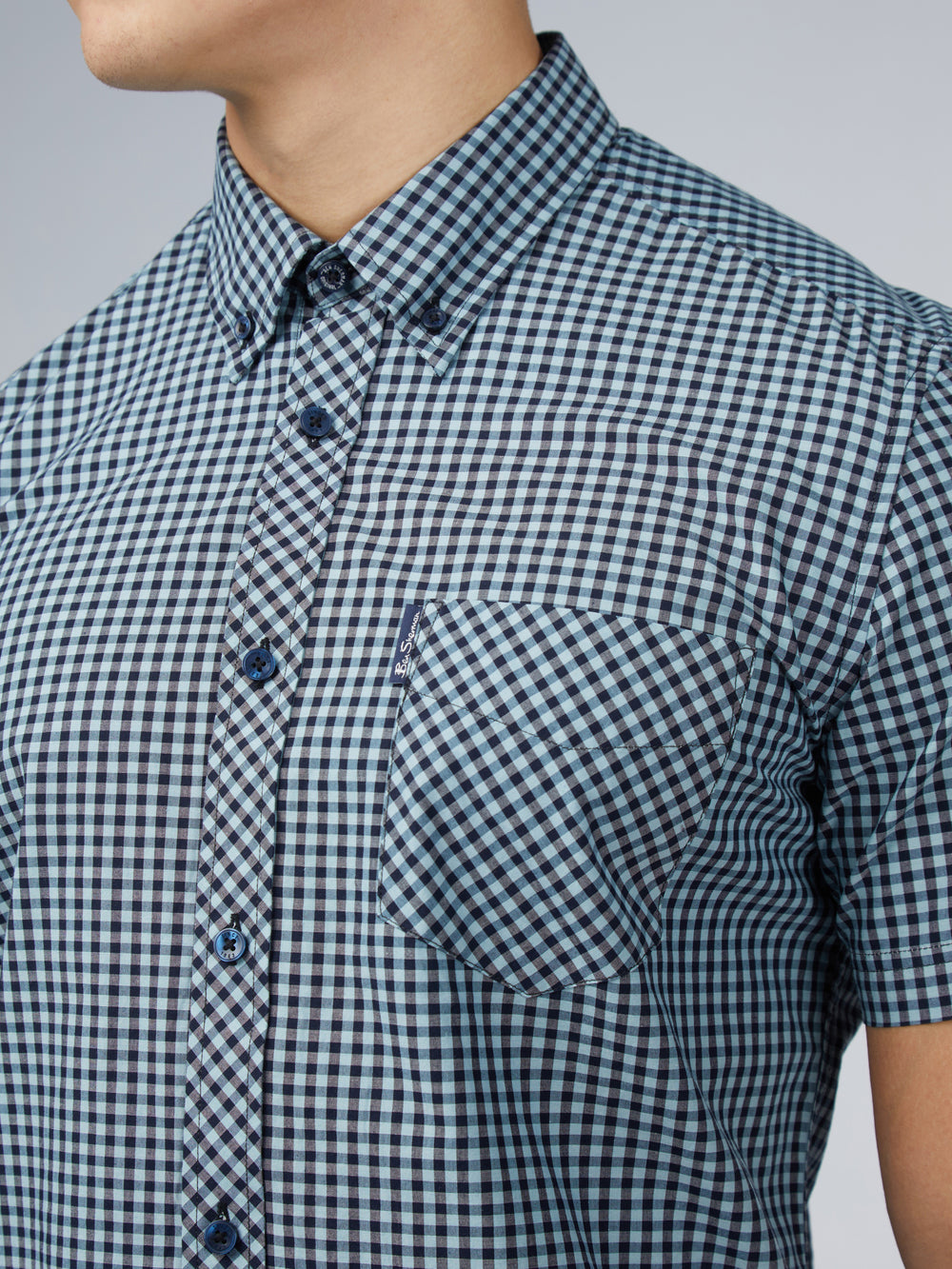 Camicie Ben Sherman Signature Short Sleeve Gingham Blu | 827649-PBN