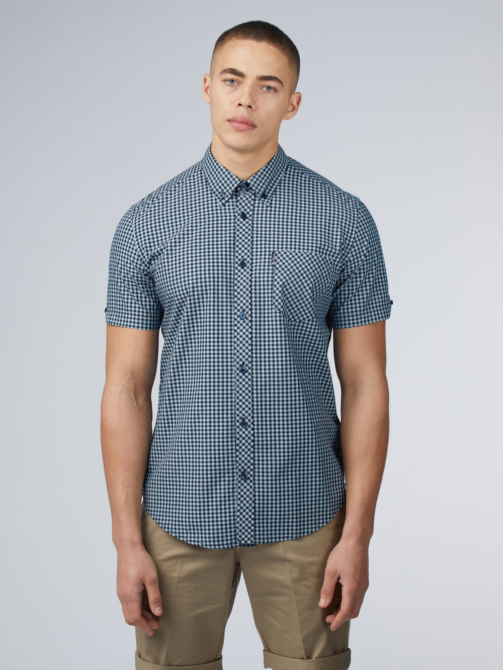 Camicie Ben Sherman Signature Short Sleeve Gingham Blu | 827649-PBN