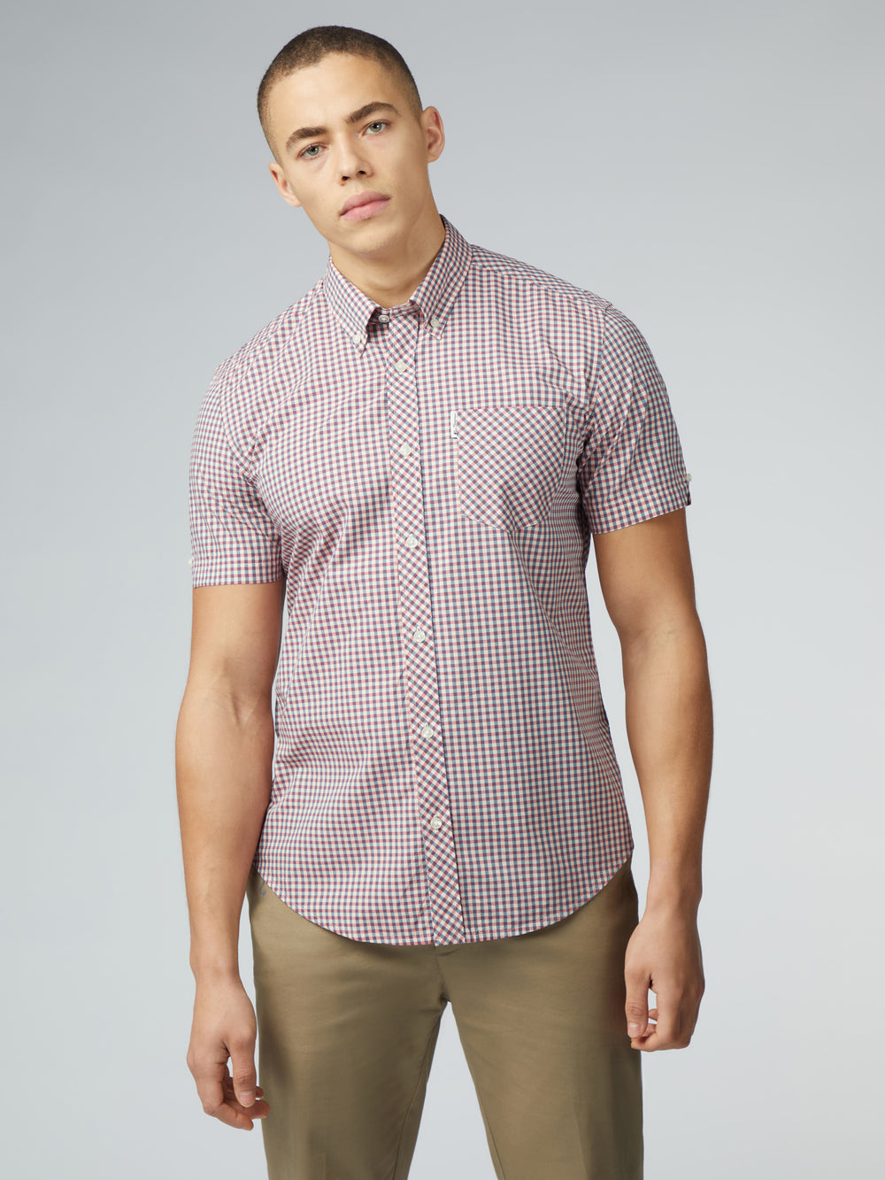 Camicie Ben Sherman Signature Short Sleeve Gingham Rosse Bianche | 684937-BCD