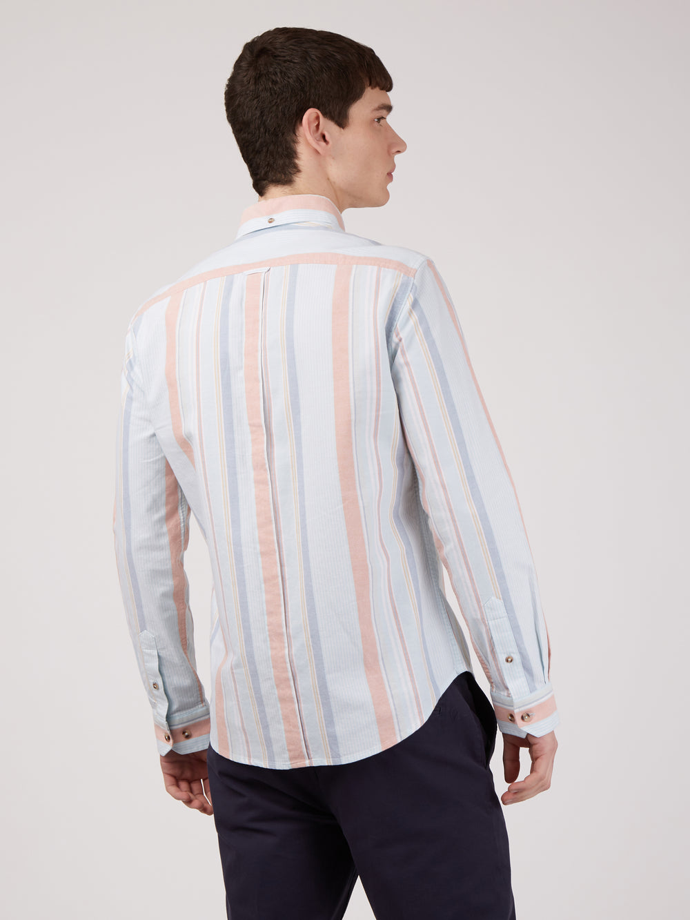 Camicie Ben Sherman The Oxford Ivy Stripe Long-Sleeve Blu | 893014-EBV