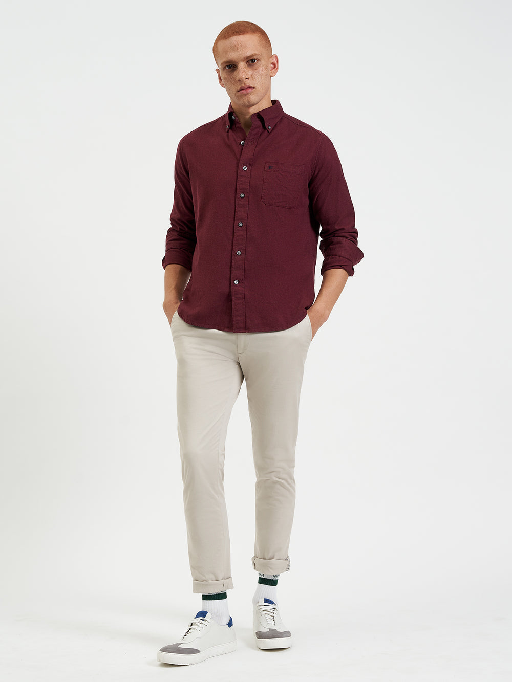 Camicie Ben Sherman Uniform Flannel Bordeaux Blu Marino Beige | 732619-JVK