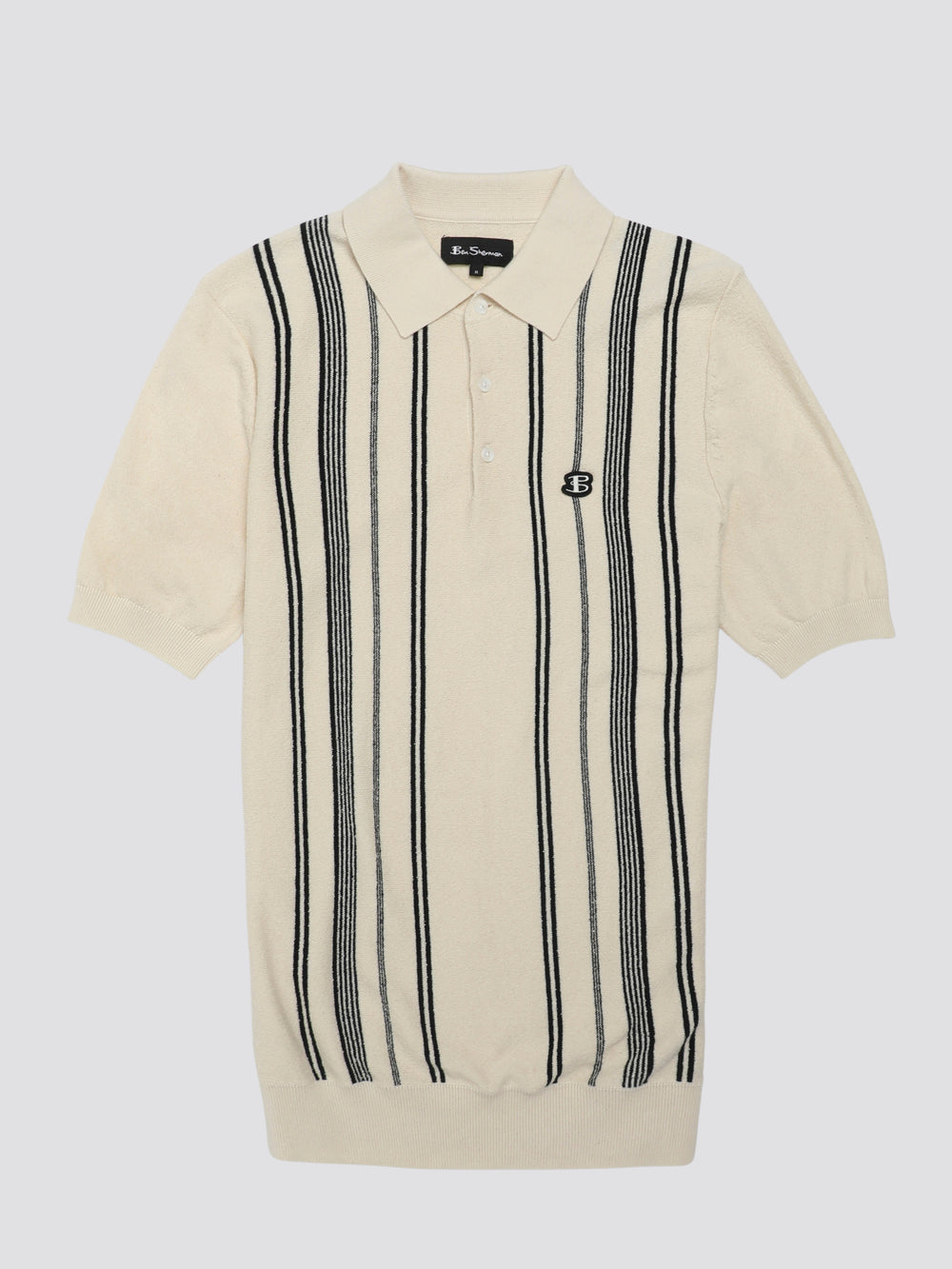 Maglieria Ben Sherman B by Ben Sherman Crinkle Cotton Stripe Polo Bianche | 012768-CFU