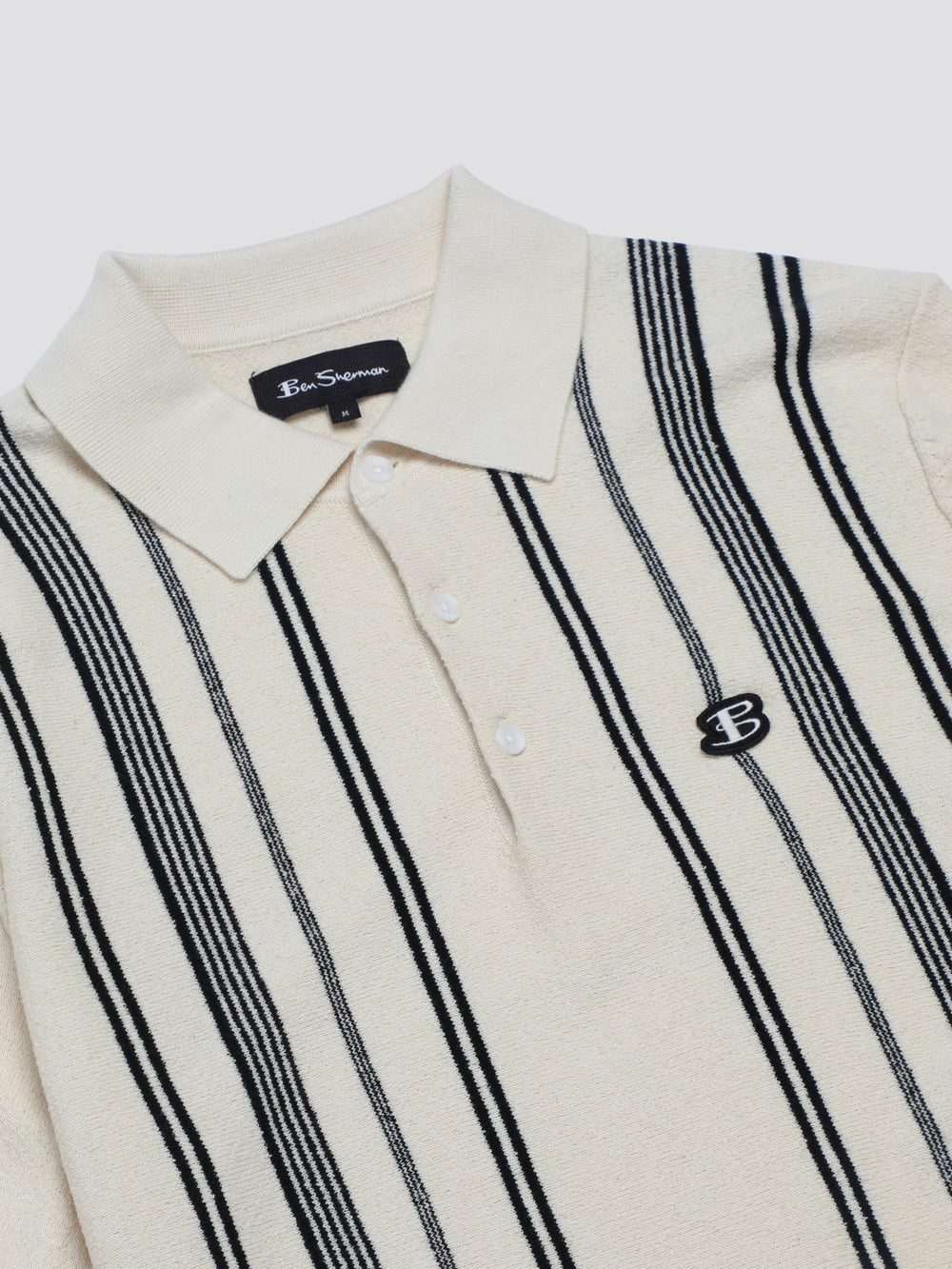 Maglieria Ben Sherman B by Ben Sherman Crinkle Cotton Stripe Polo Bianche | 012768-CFU