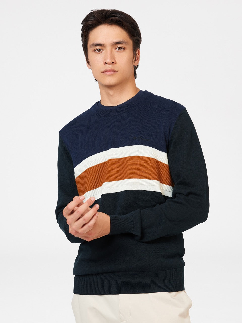 Maglieria Ben Sherman Chest Stripe Crewneck Nere | 914628-SGT