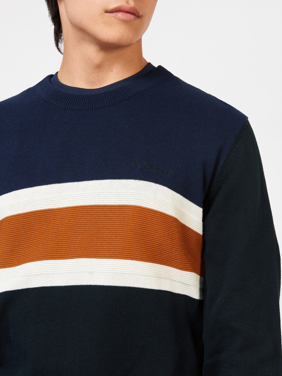 Maglieria Ben Sherman Chest Stripe Crewneck Nere | 914628-SGT