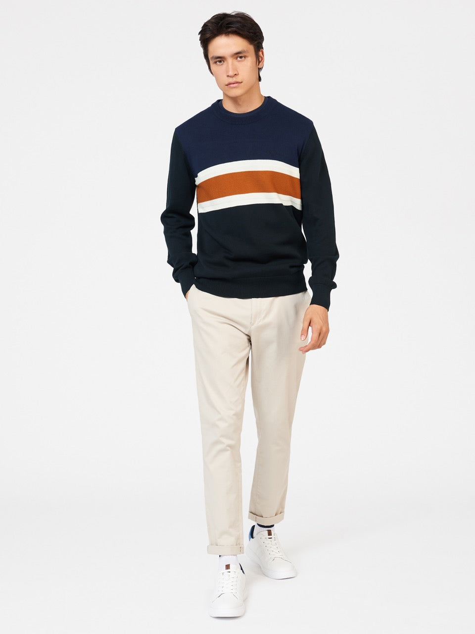 Maglieria Ben Sherman Chest Stripe Crewneck Nere | 914628-SGT