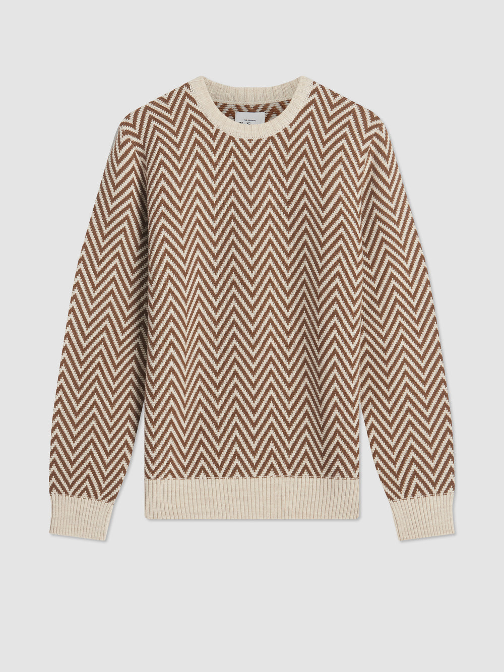 Maglieria Ben Sherman Chevron Jacquard Crewneck Bianche | 182594-XEY