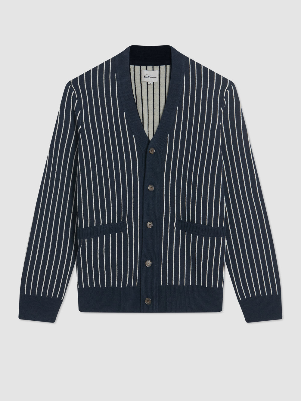 Maglieria Ben Sherman Jacquard Stripe Cardigan Blu Marino | 743169-GTS