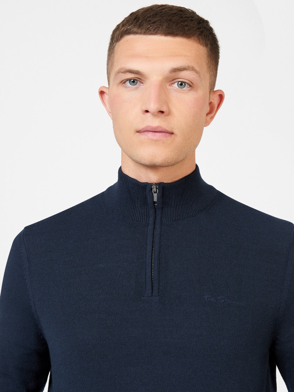 Maglieria Ben Sherman Merino Half-Zip Blu Marino | 851240-LKC