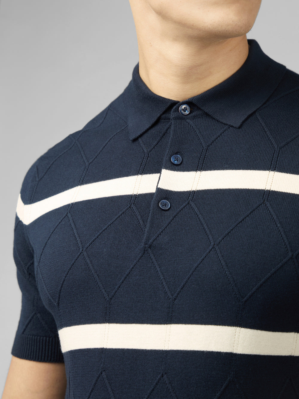 Maglieria Ben Sherman Signature Argyle Stripe Polo Blu Marino | 409251-IEL