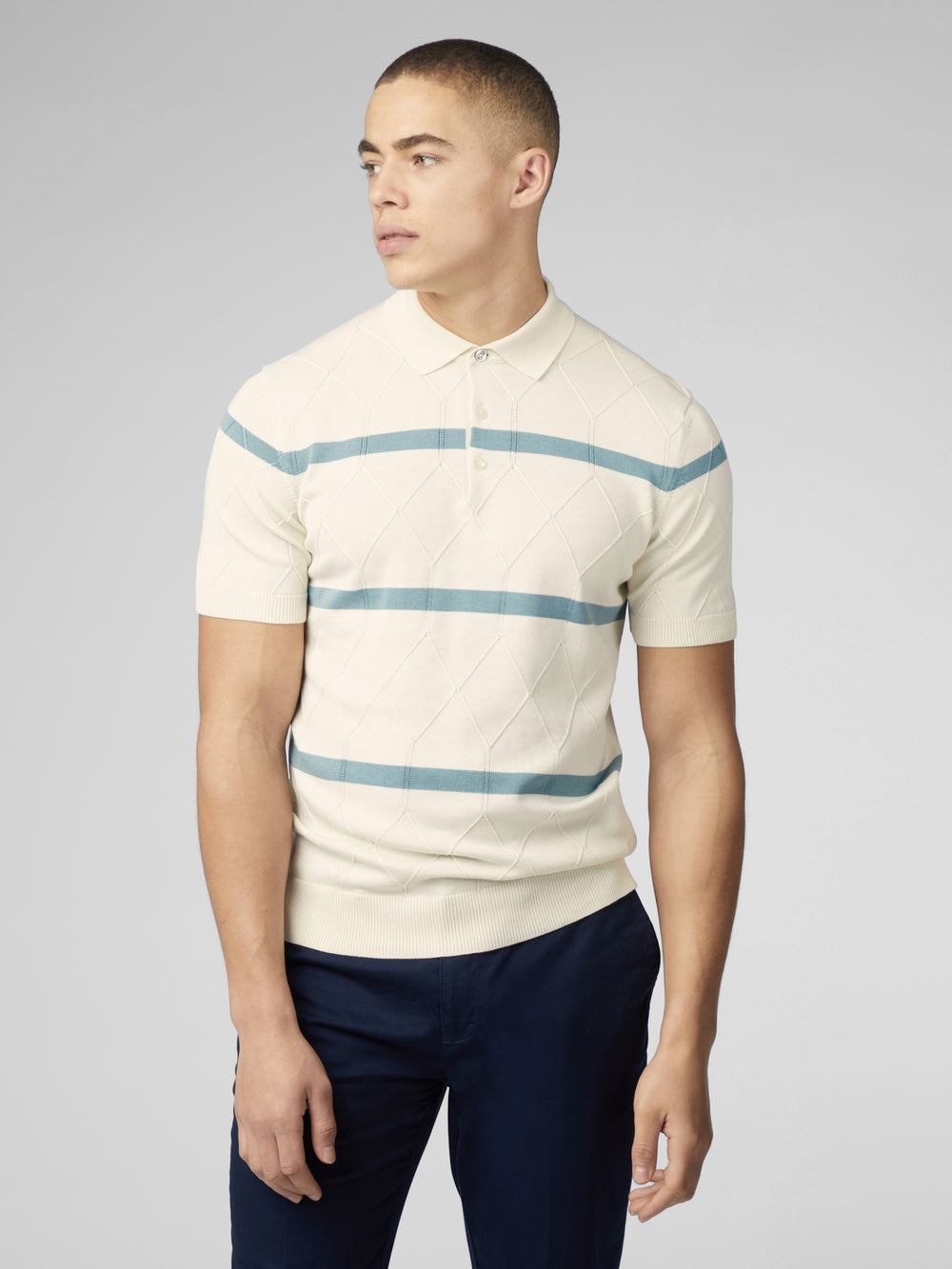 Maglieria Ben Sherman Signature Argyle Stripe Polo Bianche | 160945-LXG