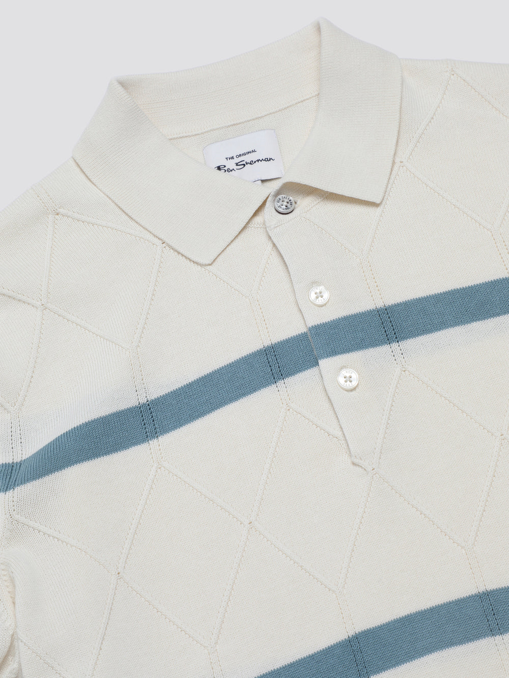 Maglieria Ben Sherman Signature Argyle Stripe Polo Bianche | 160945-LXG